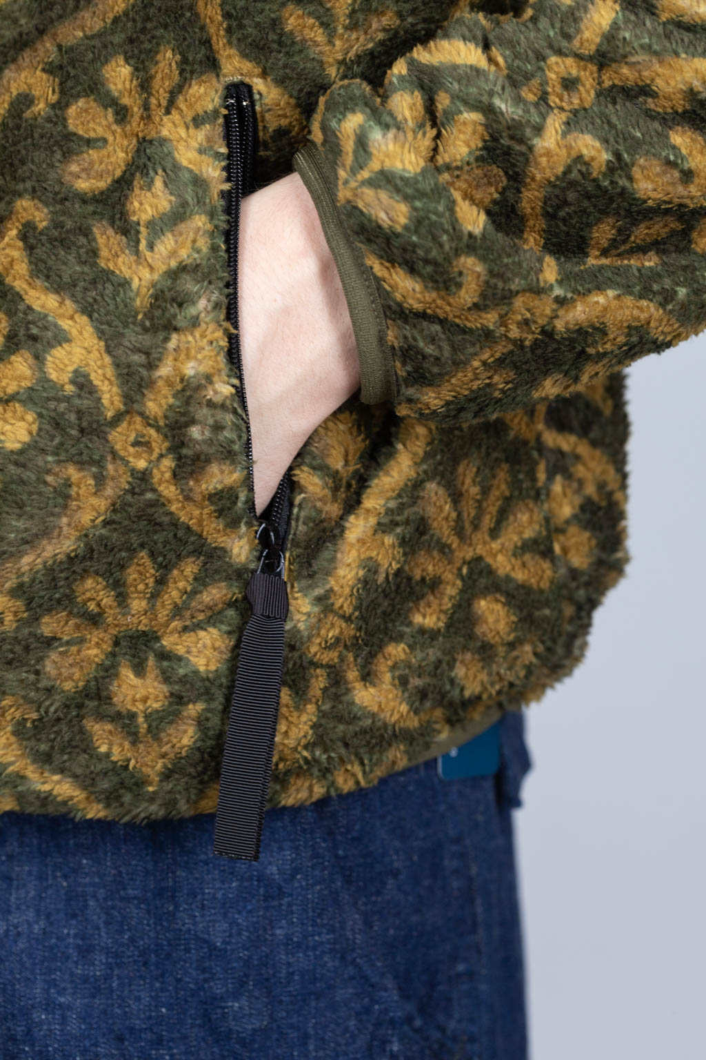 Kapital YOSEMITE Arabesque Fleece ZIP Blouson - Khaki