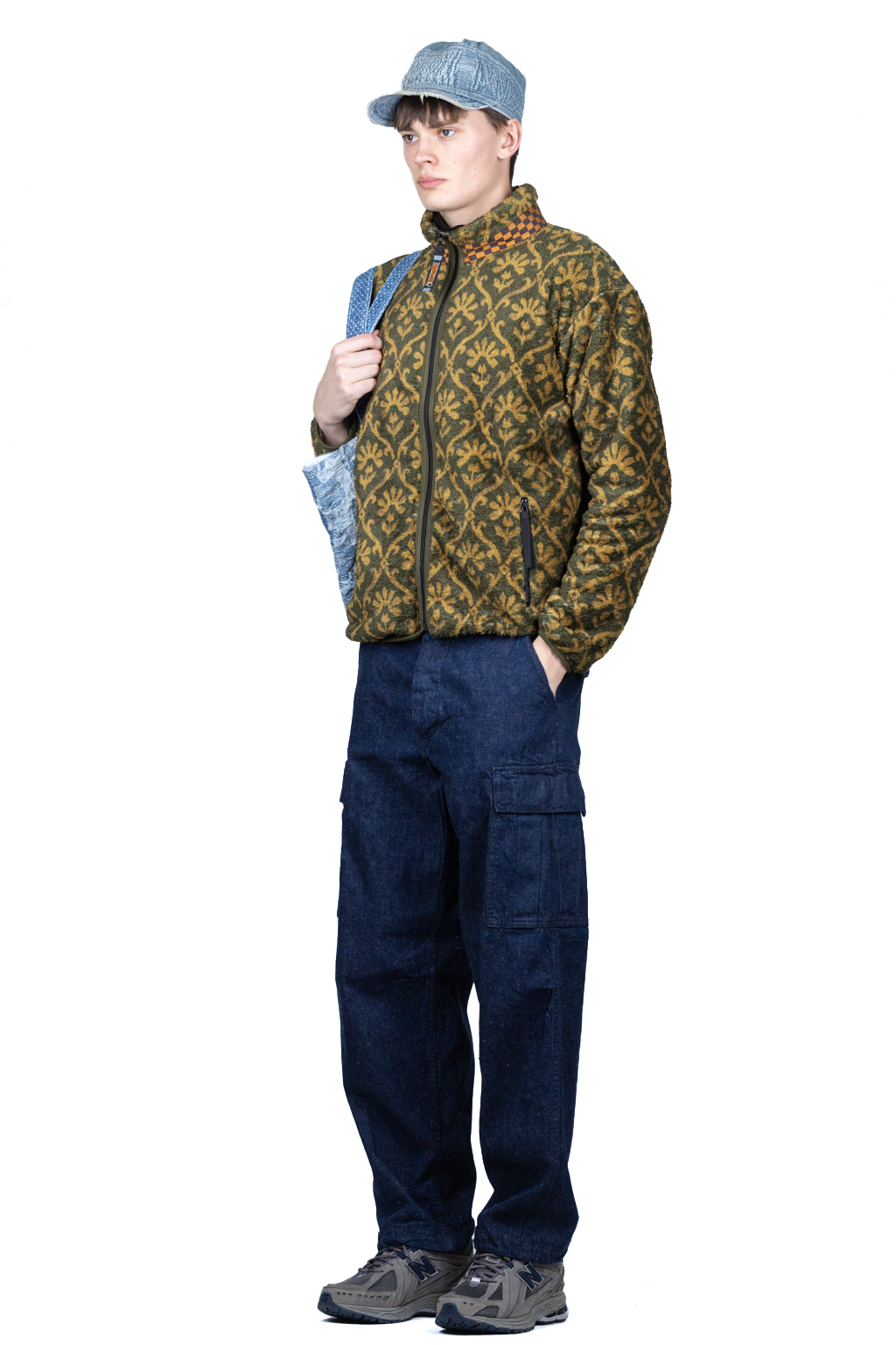 Kapital YOSEMITE Arabesque Fleece ZIP Blouson - Khaki