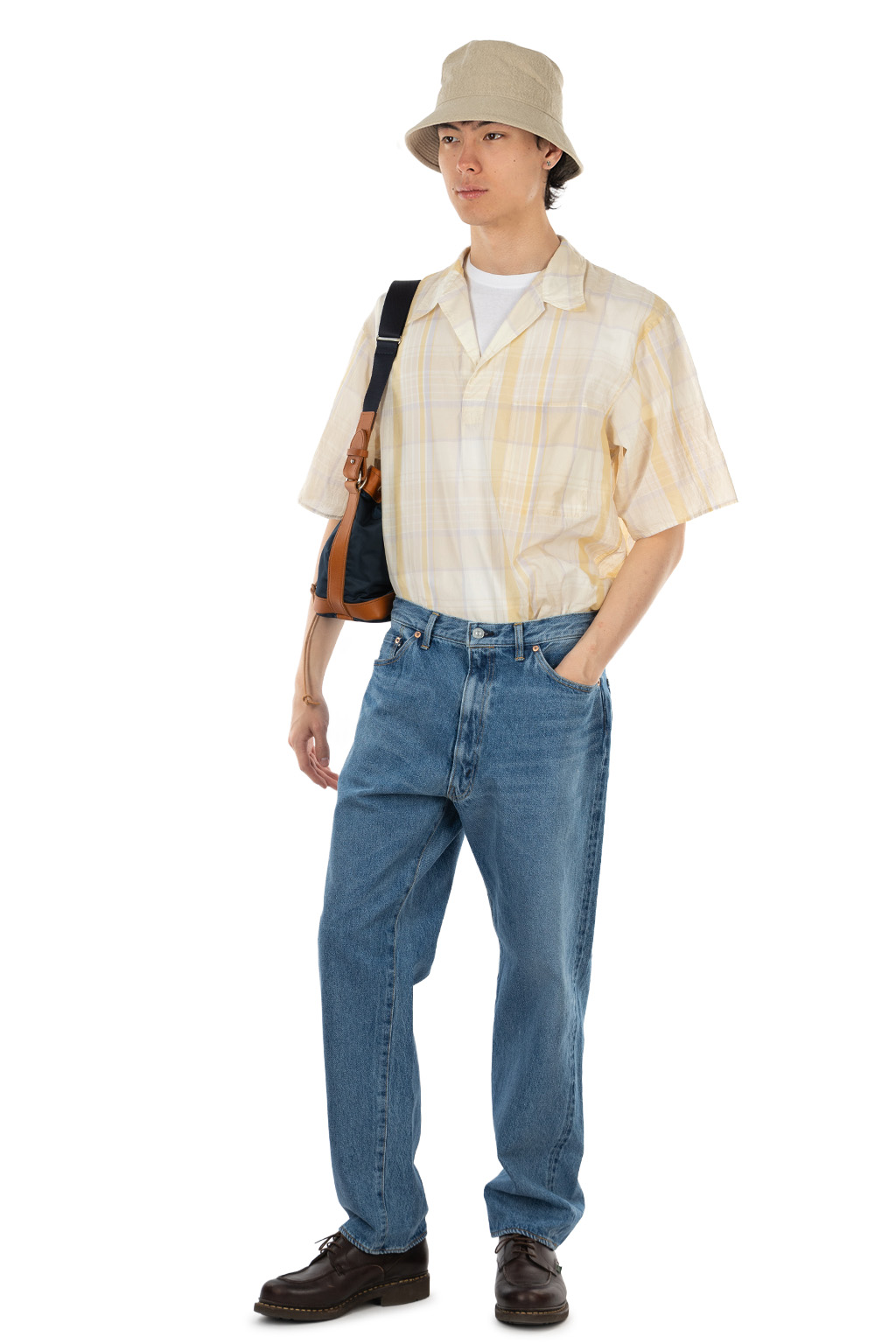 Kaptain Sunshine - 5P Zipper Front Denim Pants - Indigo Vintage Wash