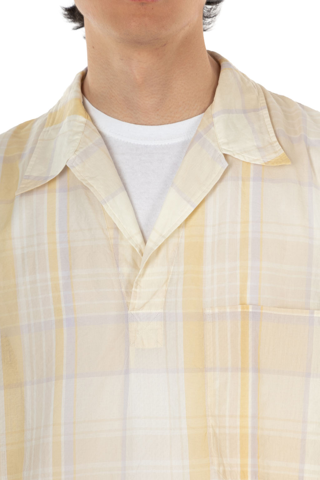 Kaptain Sunshine - Gauze Plaid Pullover SS Shirt - Pastel Plaid