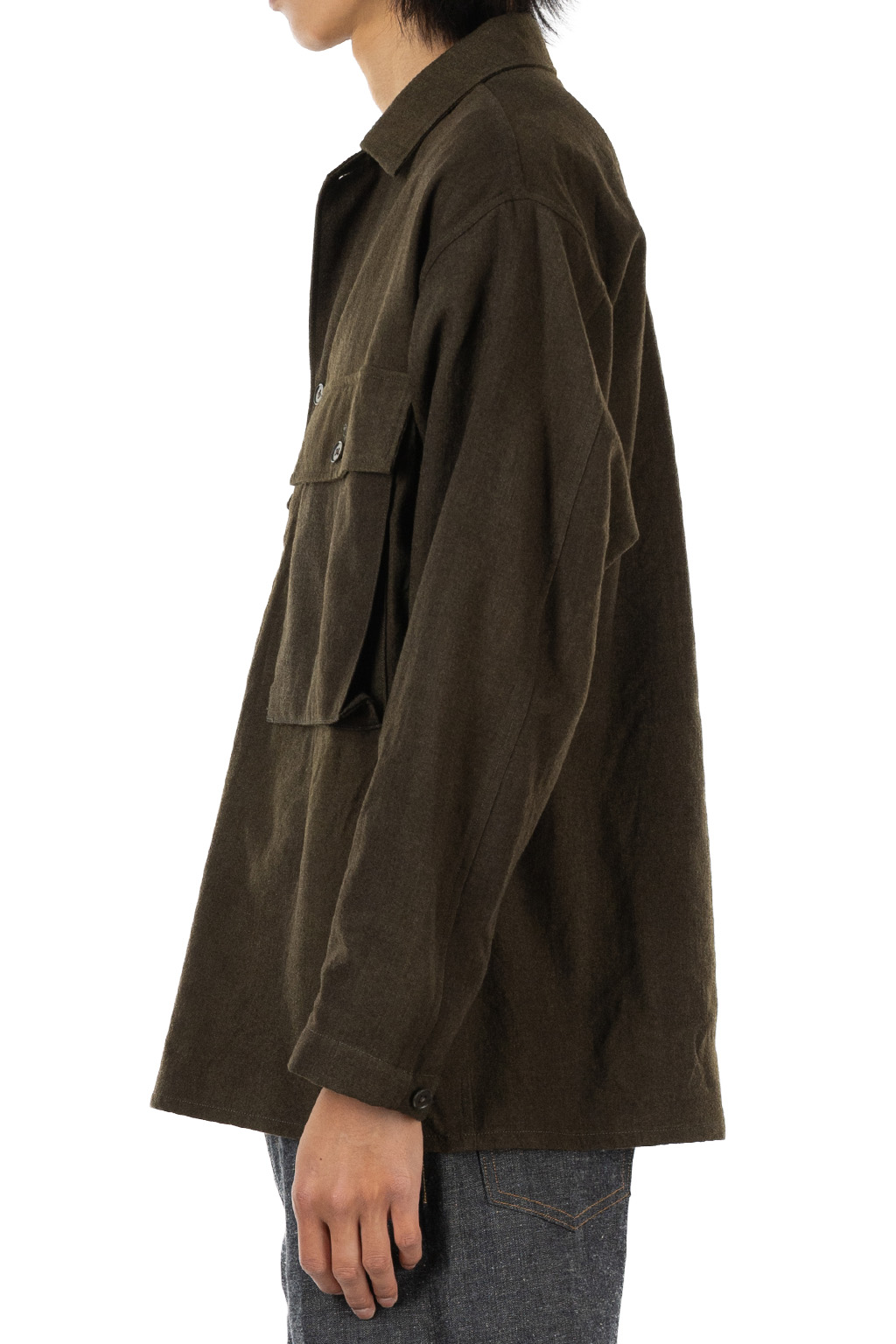 Kaptain Sunshine - Uneven-Dyed Gabardine Field Shirt Jacket - Olive