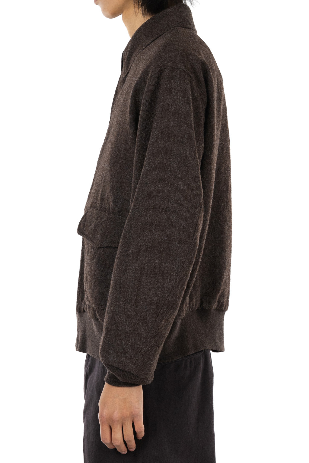 Kaptain Sunshine - Wool Herringbone Flight Jacket - Top Brown