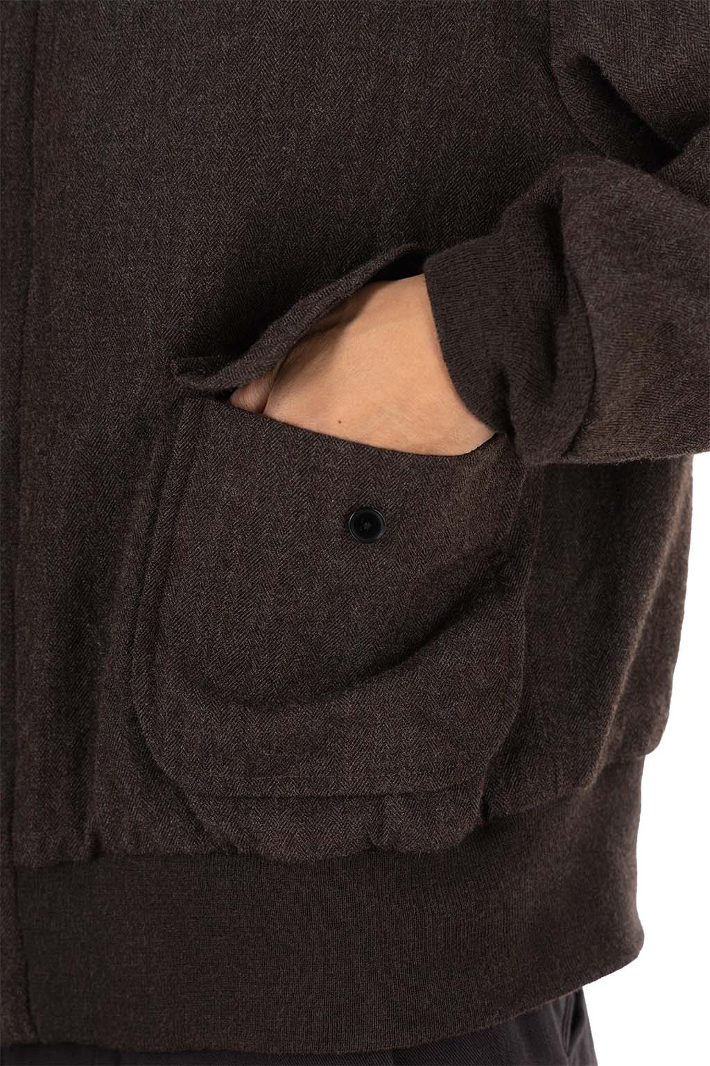 Kaptain Sunshine - Wool Herringbone Flight Jacket - Top Brown