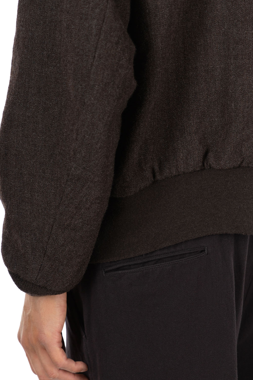 Kaptain Sunshine - Wool Herringbone Flight Jacket - Top Brown