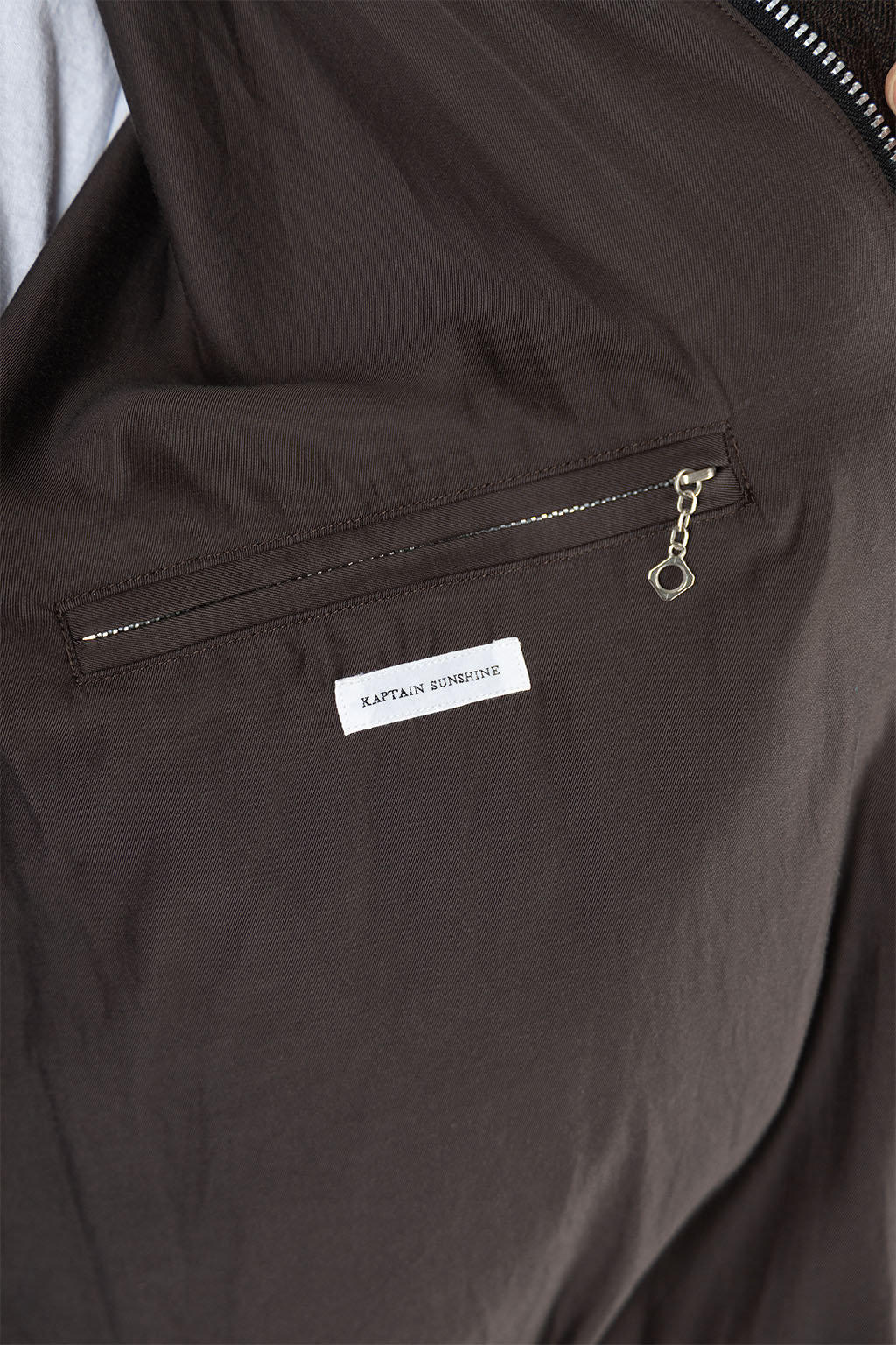 Kaptain Sunshine - Wool Herringbone Flight Jacket - Top Brown