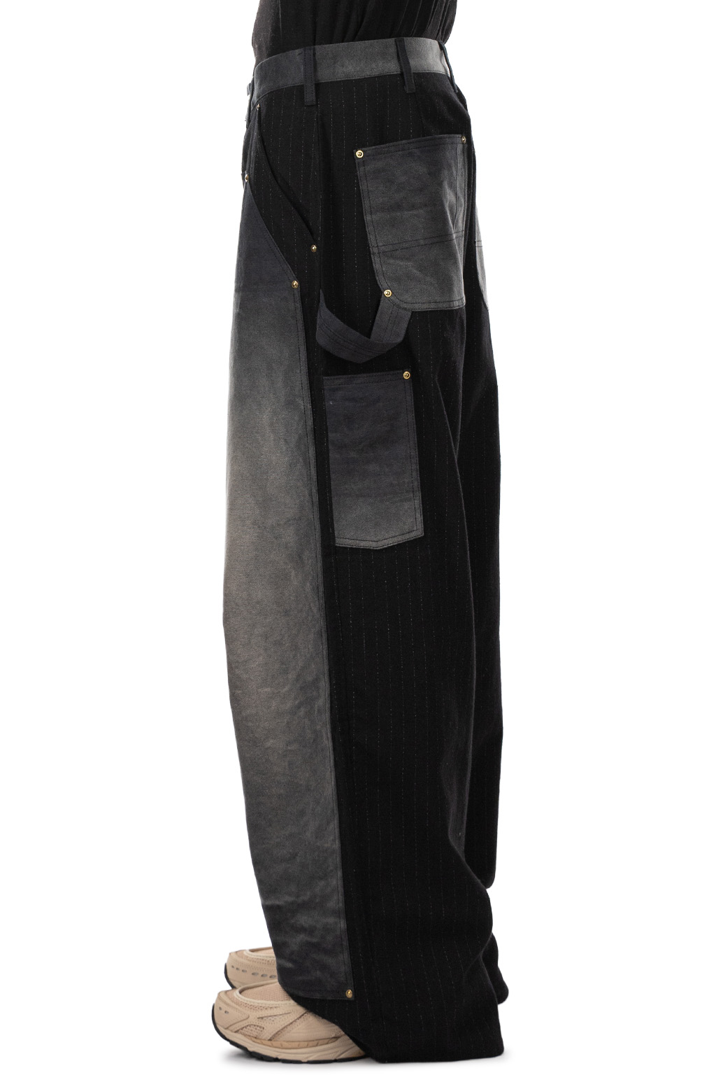 KHOKI - Vintage-Effect Work Pants - Black