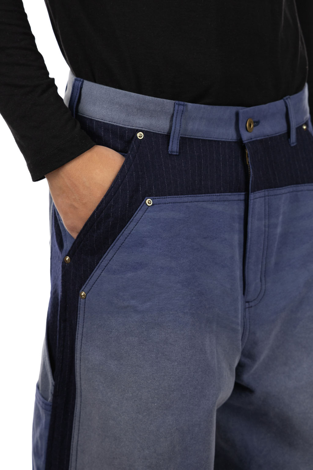 KHOKI - Vintage-Effect Work Pants - Blue