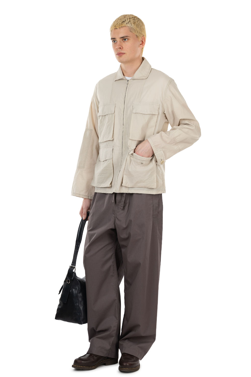 Lemaire - 3D Pocket Jacket - Washed Technical Cotton - Plaster