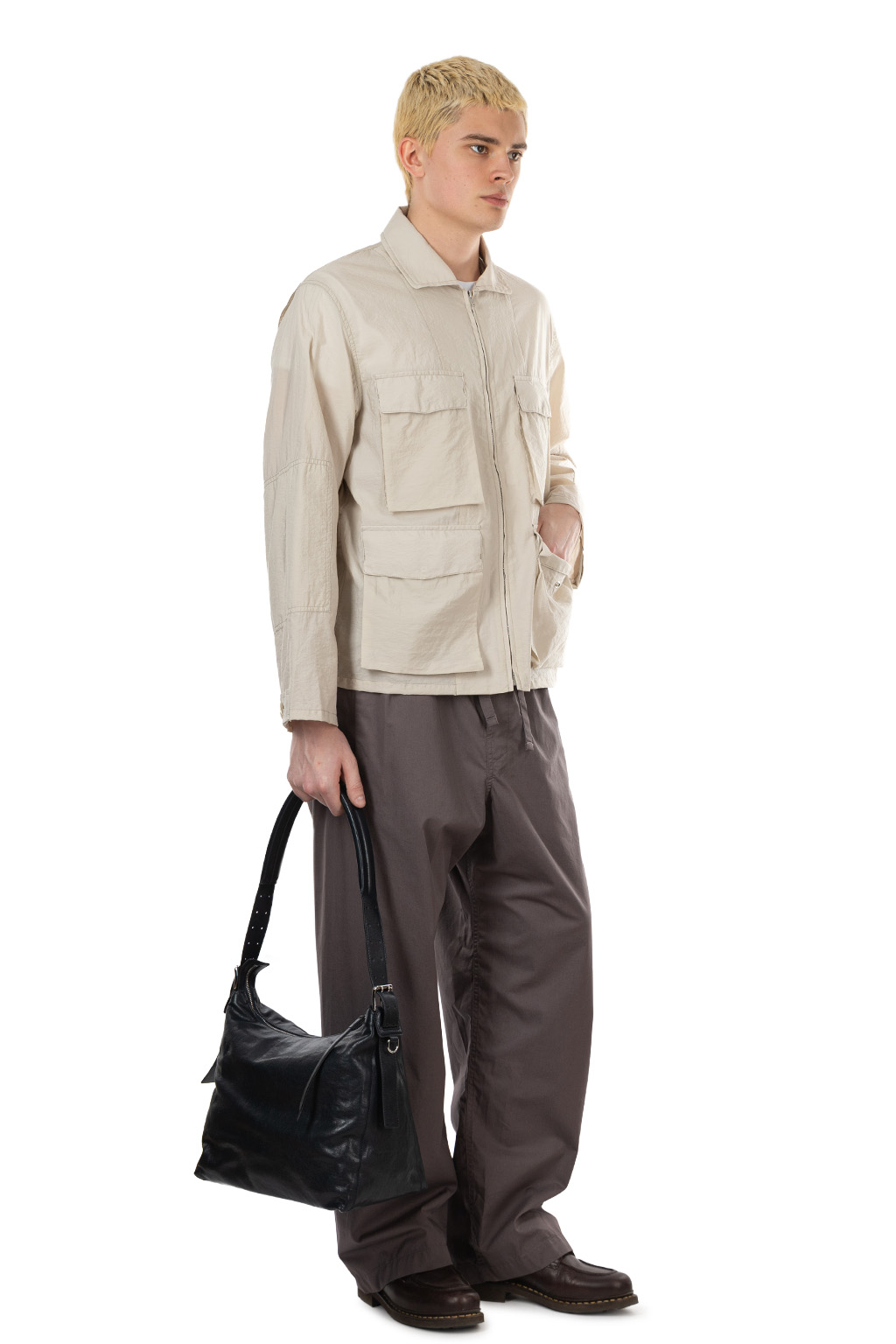 Lemaire - 3D Pocket Jacket - Washed Technical Cotton - Plaster