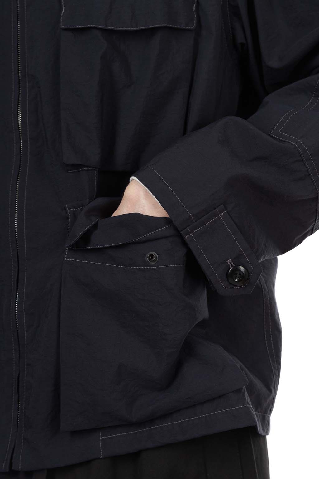 Lemaire - 3D Pocket Jacket - Washed Technical Cotton - Squid Ink