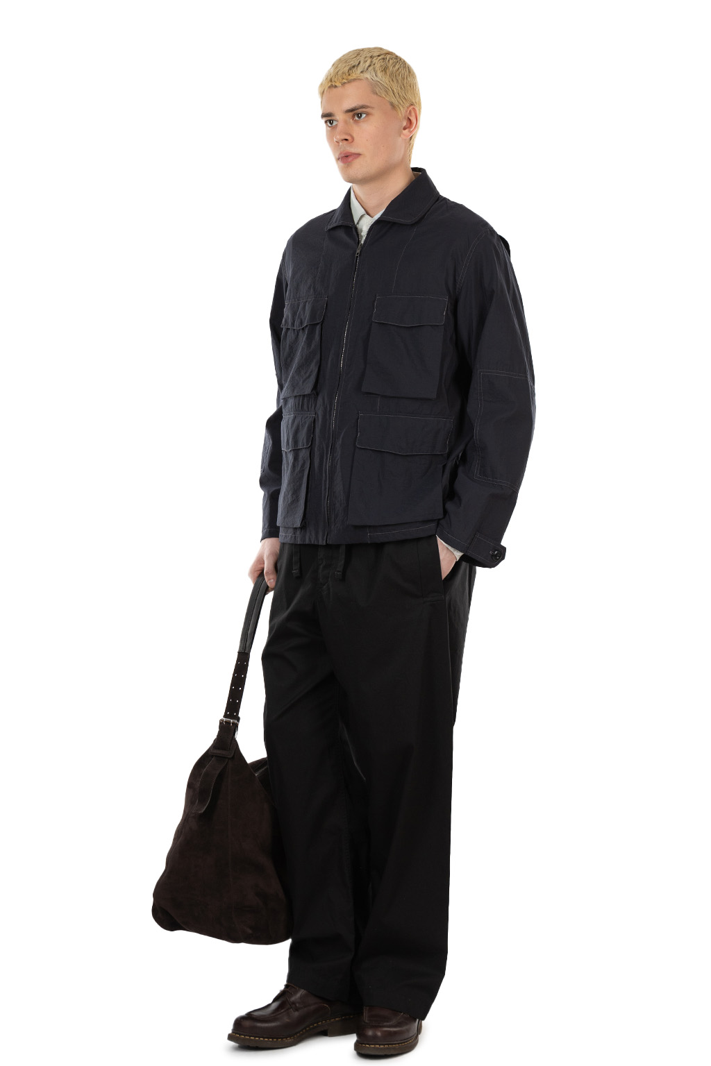 Lemaire - 3D Pocket Jacket - Washed Technical Cotton - Squid Ink