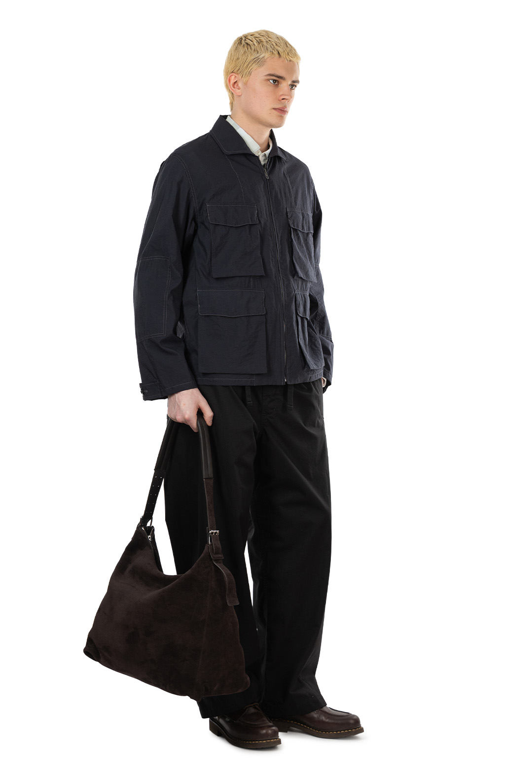 Lemaire - 3D Pocket Jacket - Washed Technical Cotton - Squid Ink