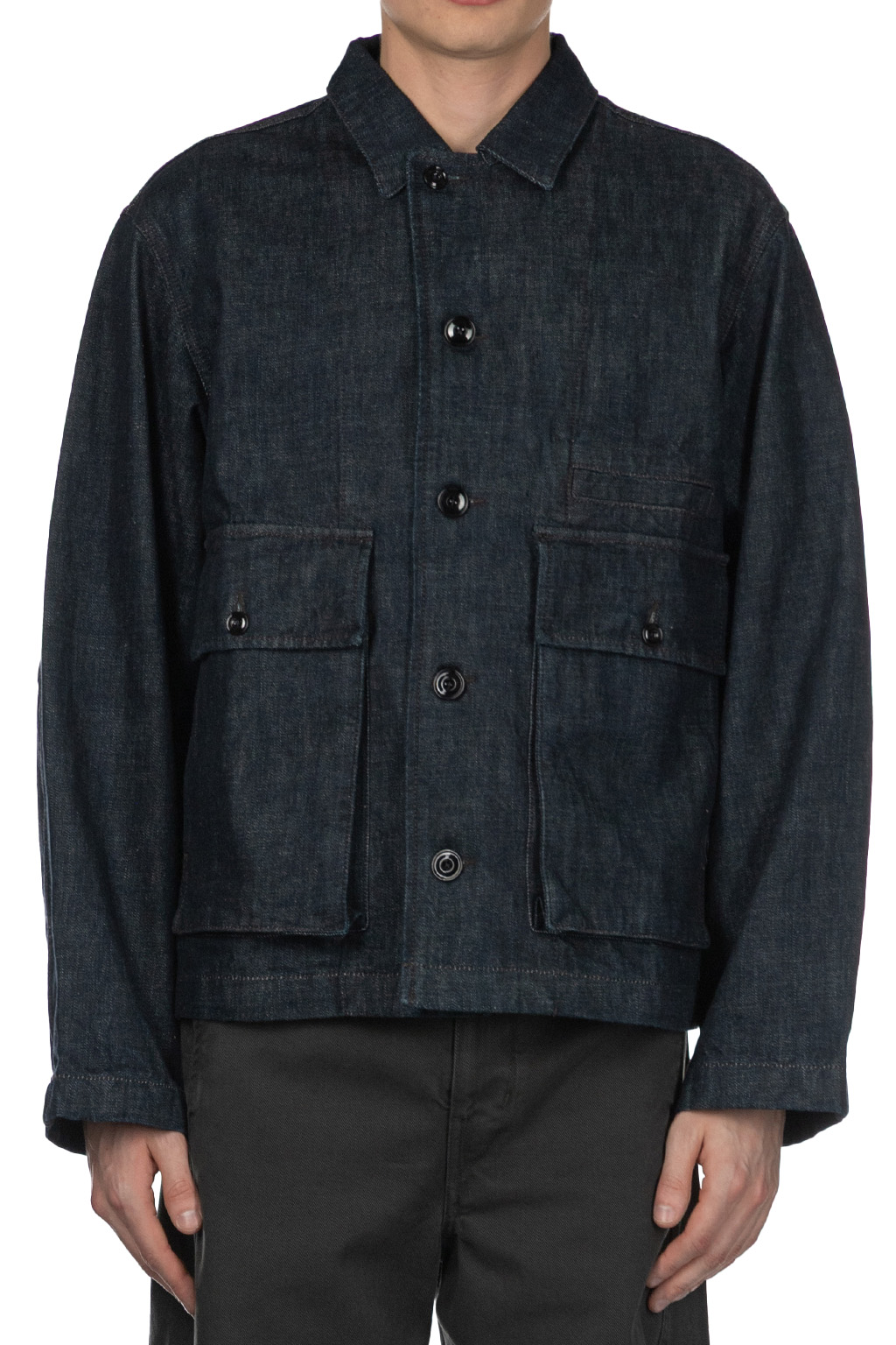 Lemaire | Boxy Jacket - Denim | Men | Blue Button Shop