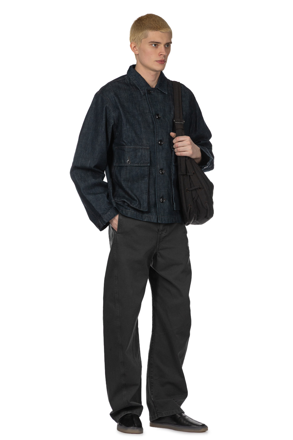 Lemaire | Boxy Jacket - Denim | Men | Blue Button Shop