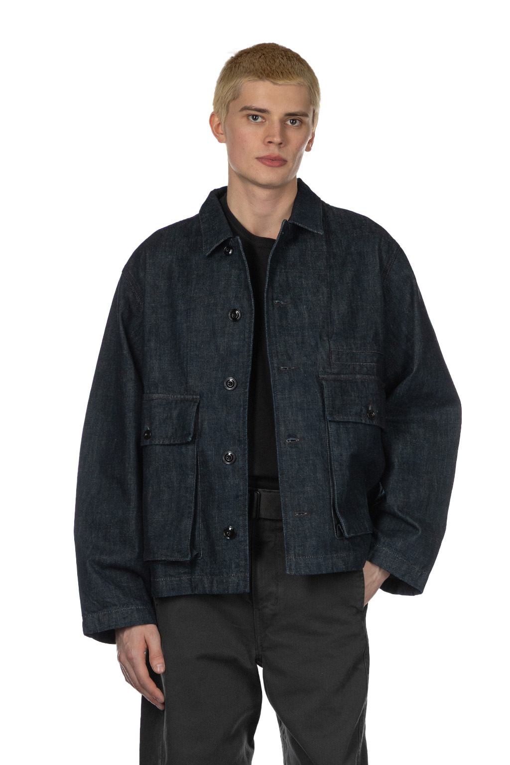Lemaire | Boxy Jacket - Denim | Men | Blue Button Shop