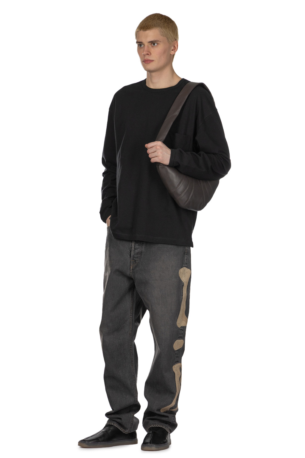 Lemaire - Boxy Long Sleeve T-Shirt - Jet Black