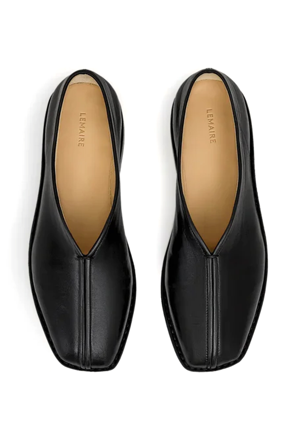 Lemaire - Flat Piped Slippers - Black/ Dark Chocolate