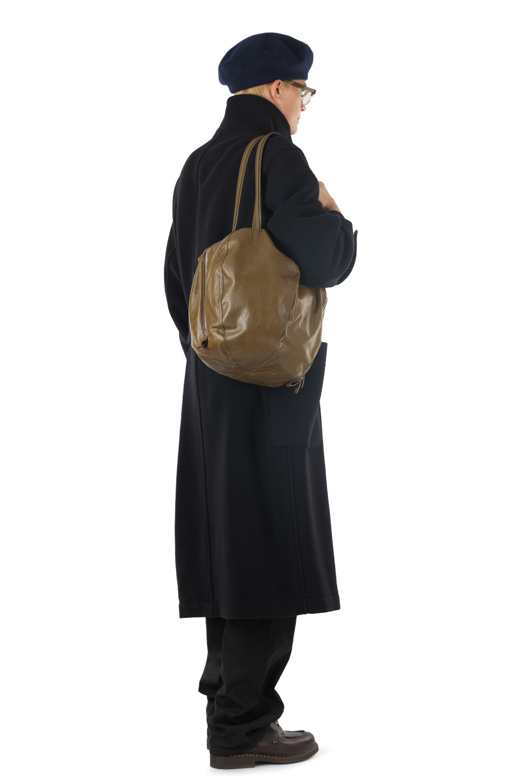 Lemaire - Helmet Hobo Bag - Grained Paper Leather - Bronzed Olive