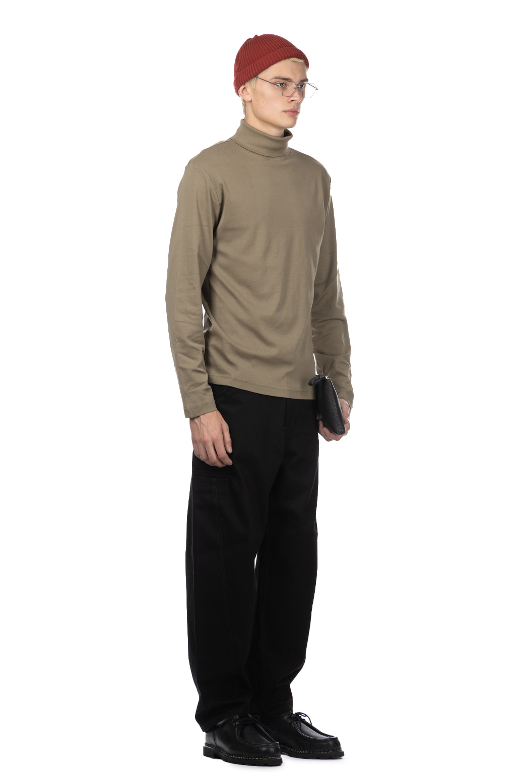 Lemaire | Long Sleeve Turtle Neck - Green Beige | Men | Blue