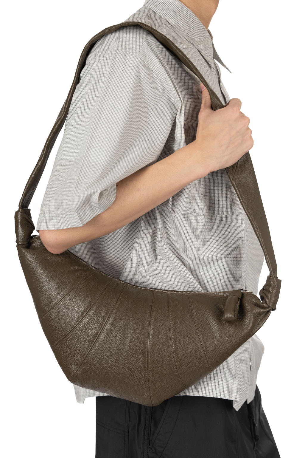 Lemaire - Mediam Croissant Bag Soft Grained Leather - Dark Oliver