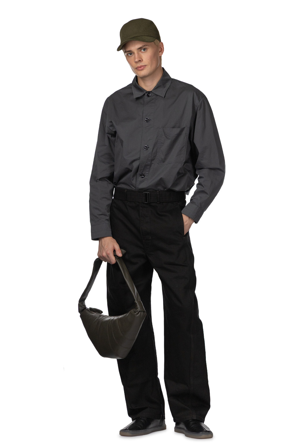 Lemaire - Medium Croissant Bag - Soft Grained Leather - Marecage