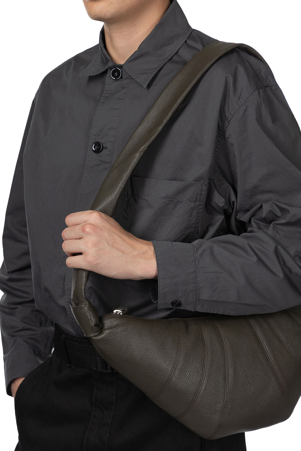Lemaire - Medium Croissant Bag - Soft Grained Leather - Marecage