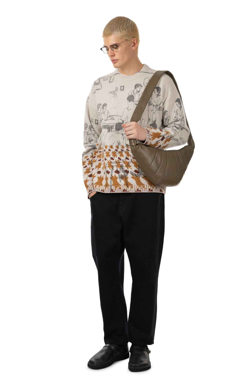 Lemaire - Medium Croissant Bag - Soft Nappa Leather - Dark Khaki