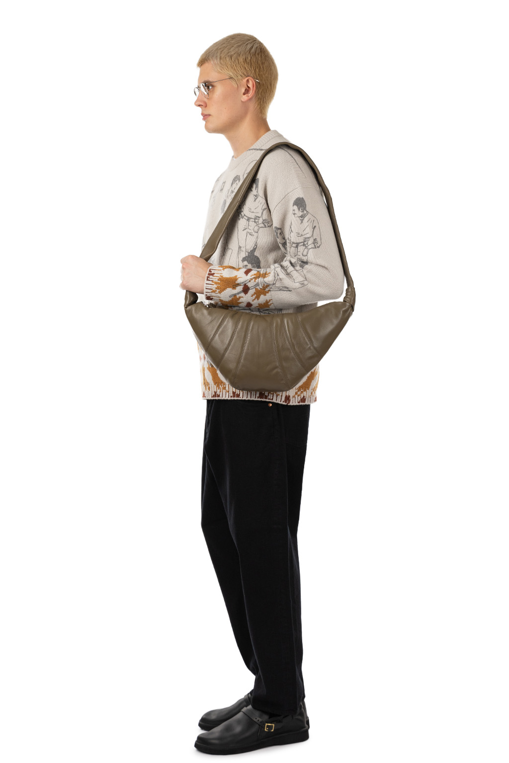 Lemaire - Medium Croissant Bag - Soft Nappa Leather - Dark Khaki