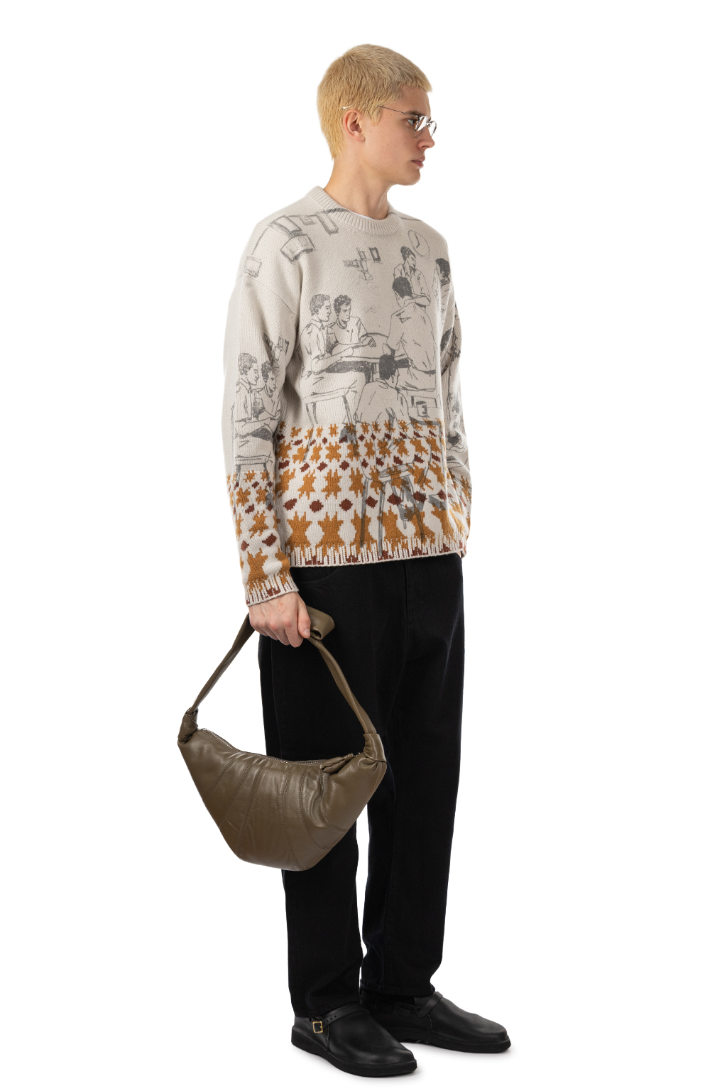 Lemaire - Medium Croissant Bag - Soft Nappa Leather - Dark Khaki