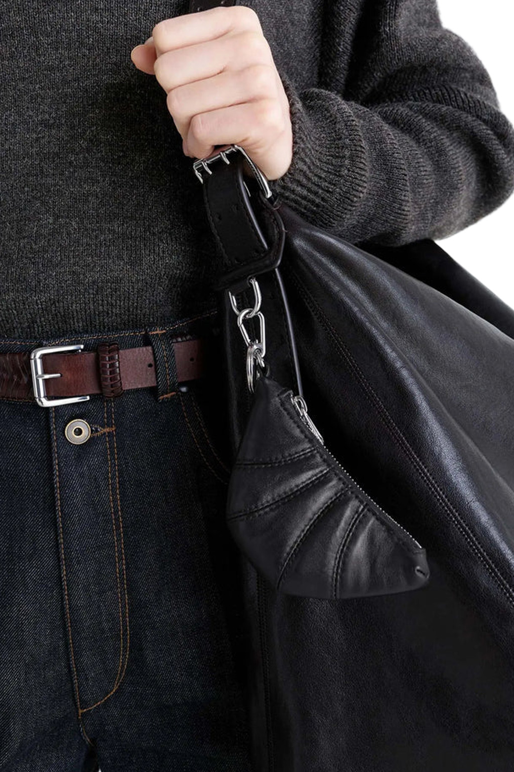 Lemaire - Mini Croissant Keyring - Black