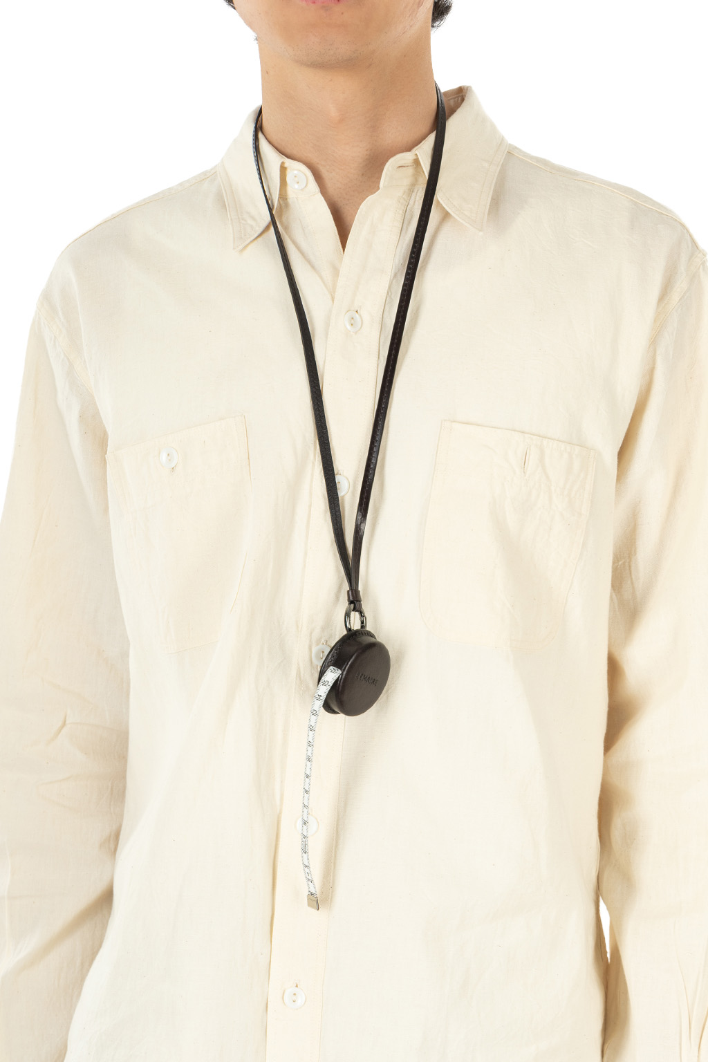 Lemaire - Molded Tape Necklace - Leather - Ristretto