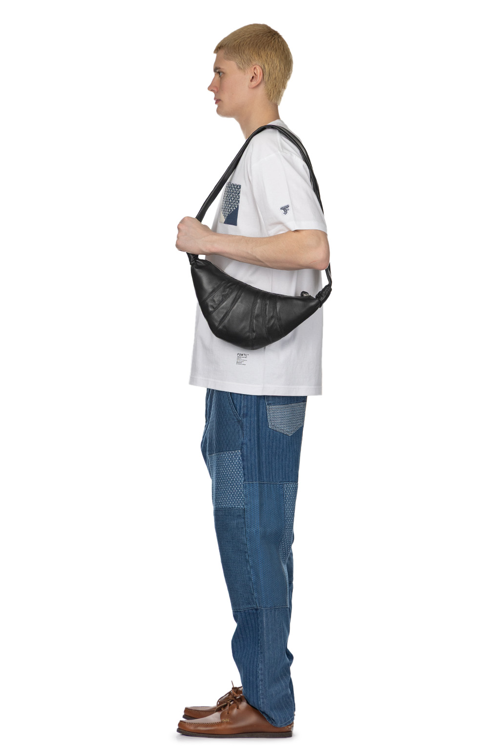 Lemaire - SMALL CROISSANT BAG -SOFT NAPPA LEATHER -  Black