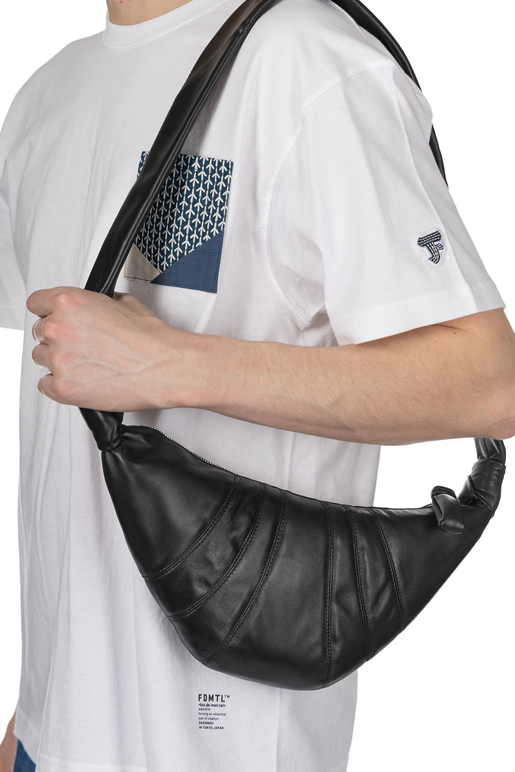 Lemaire - SMALL CROISSANT BAG -SOFT NAPPA LEATHER -  Black