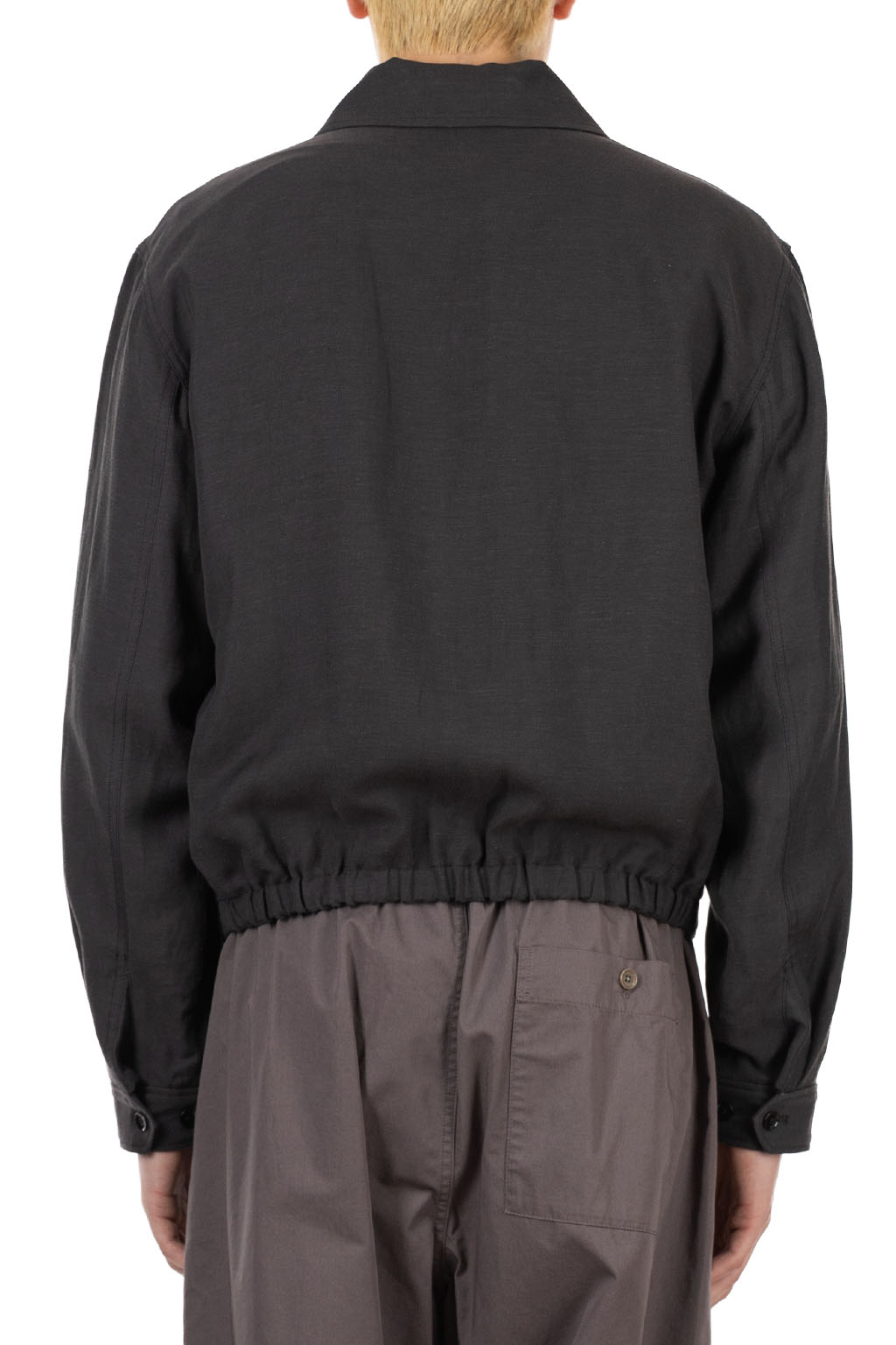 Lemaire - Short Blouson - Viscose Linen Gabardine - Ash Black