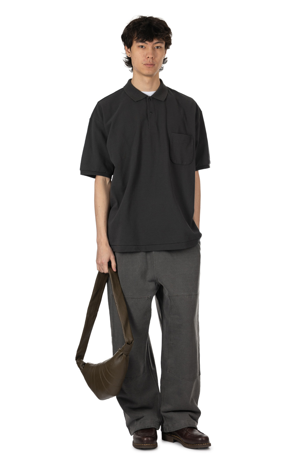 Lemaire - Small Croissant Bag Soft Grained Leather - Dark Olive