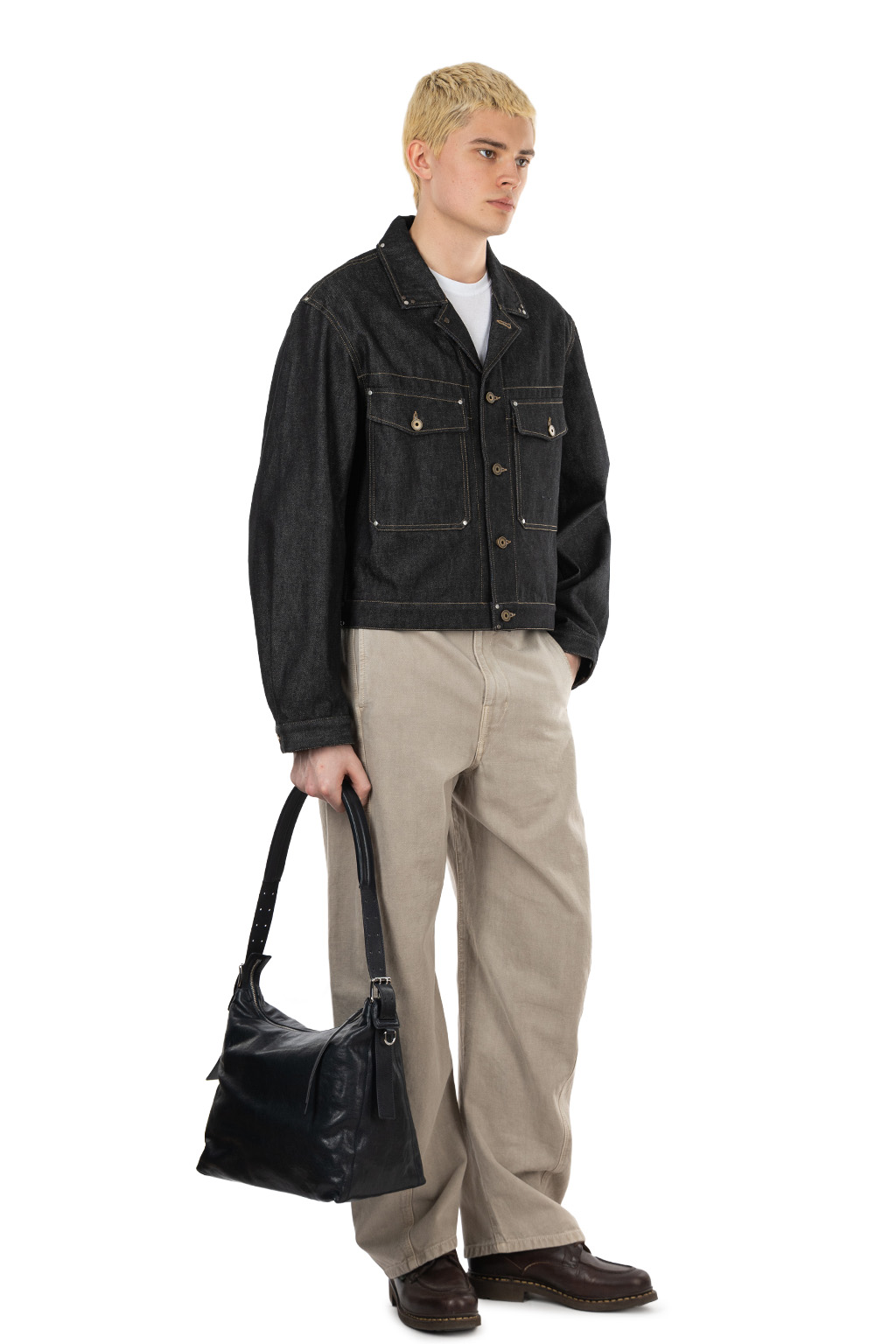 Lemaire - Trucker Jacket with Studs - Denim - Slate