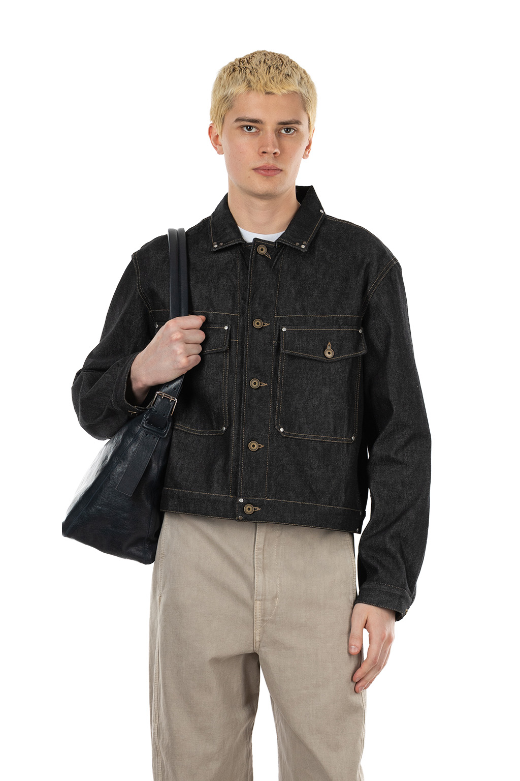 Lemaire - Trucker Jacket with Studs - Denim - Slate