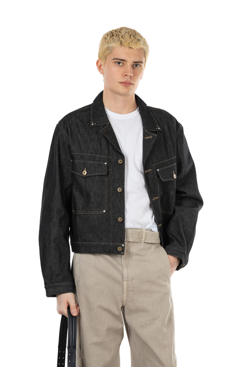 Lemaire - Trucker Jacket with Studs - Denim - Slate