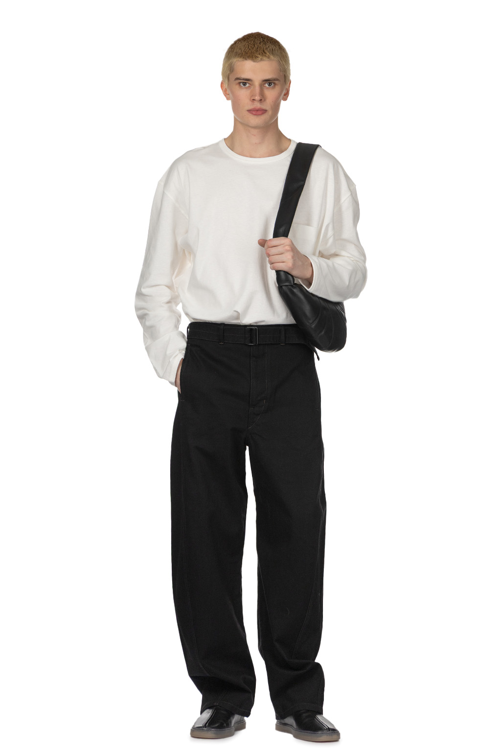パンツ LEMAIRE Lemaire Twisted Belted Pants (PA326 LD1055 BK999) Lemaire | Twisted Belted Pants - Black | Men | Blue Button Shop