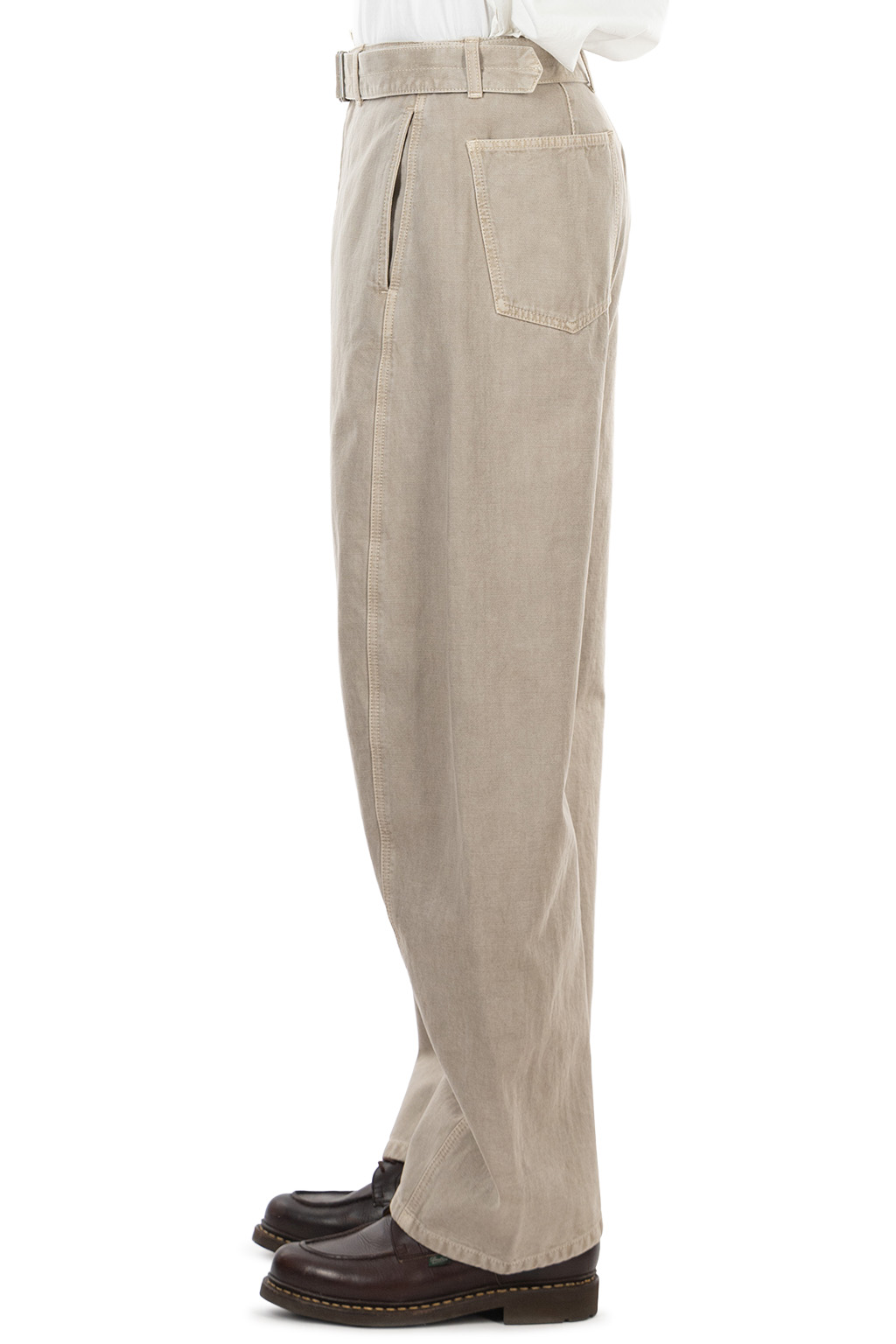 Lemaire - Twisted Belted Pants - Heavy Broken Twill Snow - Moonstone