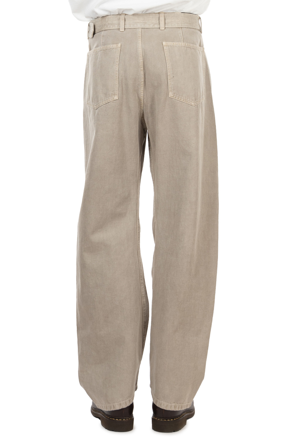 Lemaire - Twisted Belted Pants - Heavy Broken Twill Snow - Moonstone