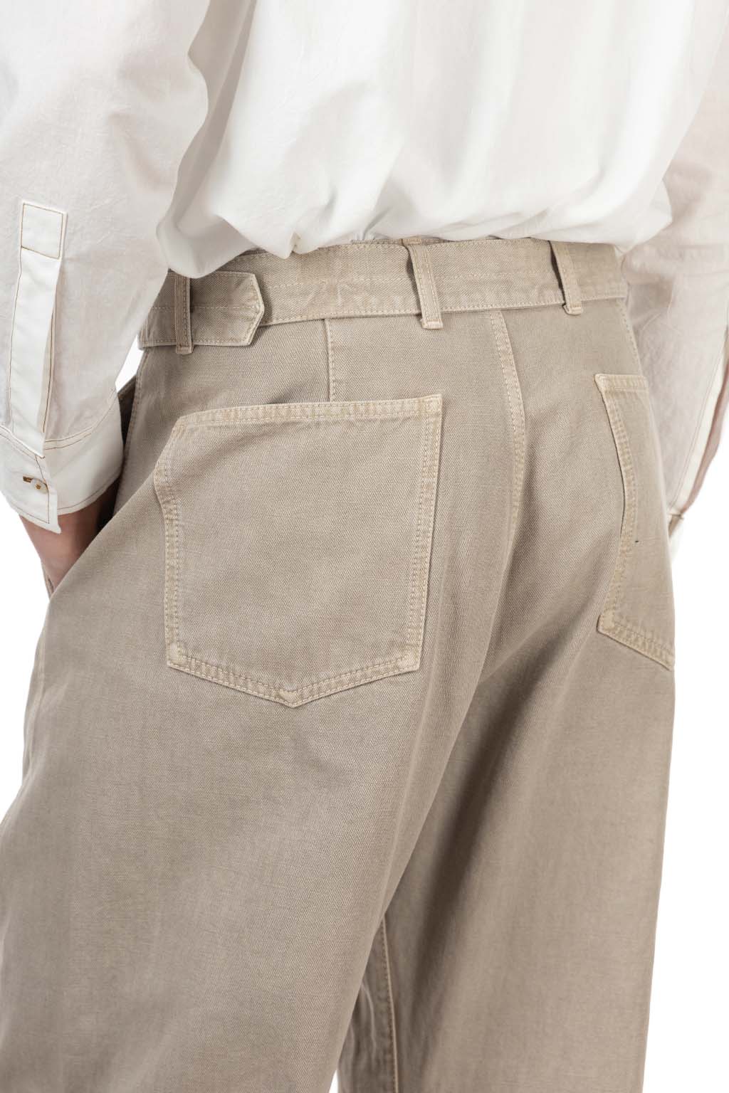 Lemaire - Twisted Belted Pants - Heavy Broken Twill Snow - Moonstone