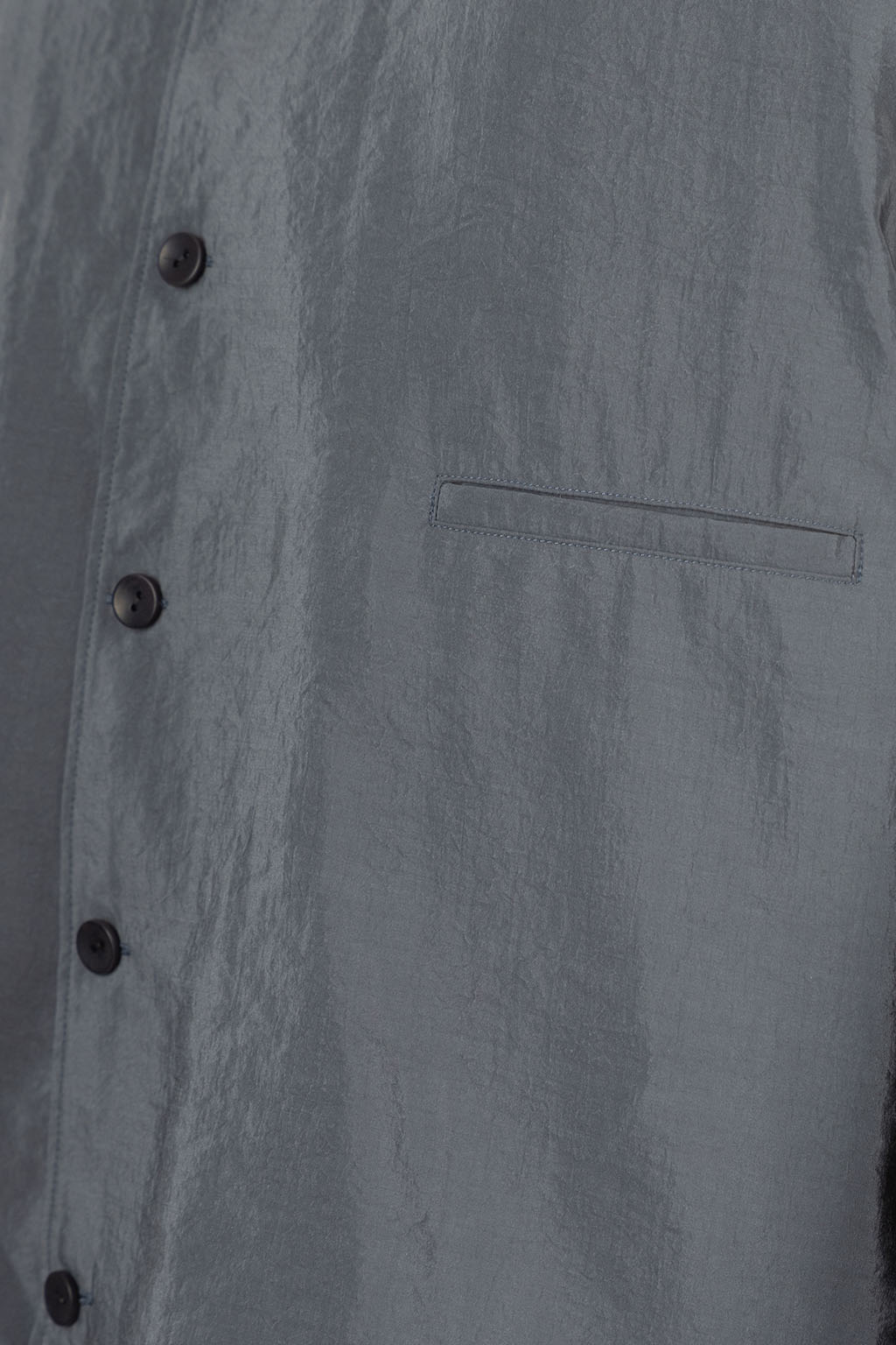 Lemaire - V-Neck Shirt - Dry Silk - Aluminium