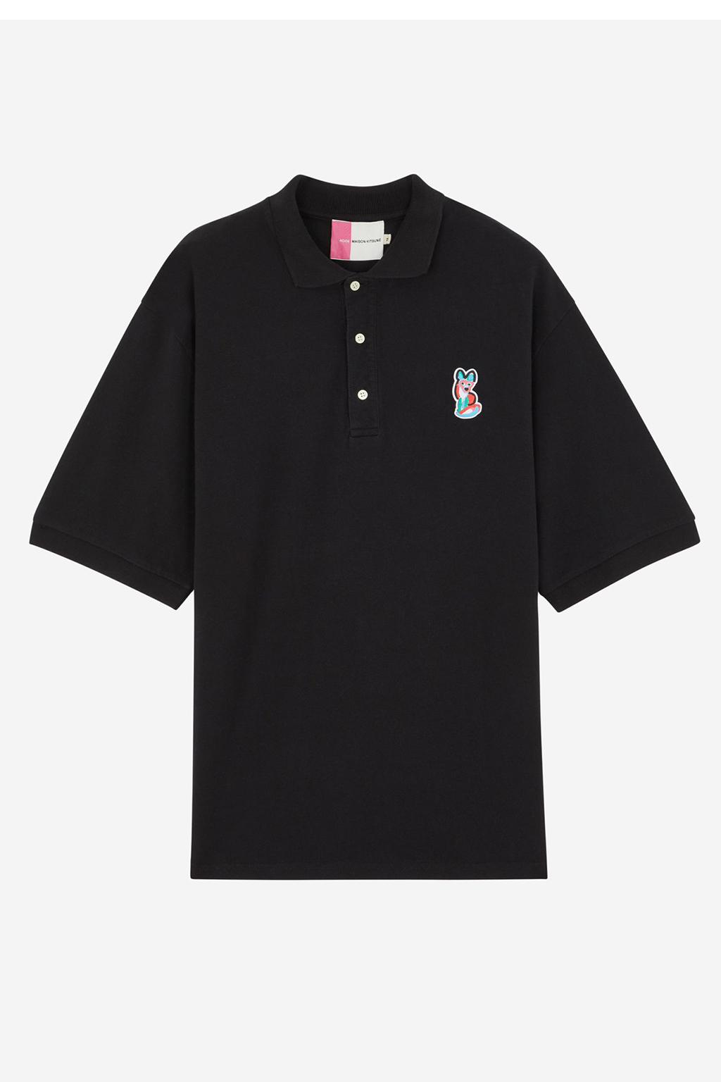 BlueButtonShop - Maison Kitsune - Maison-Kitsune-Polo-Acide-Patch-Black-EU00210KJ700-5-BK