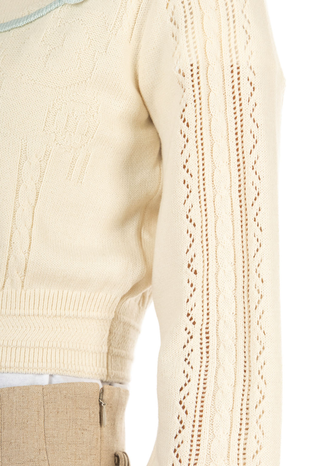 Mame Kurogouchi - 3D Floral Motif Knit Cardigan - Natural