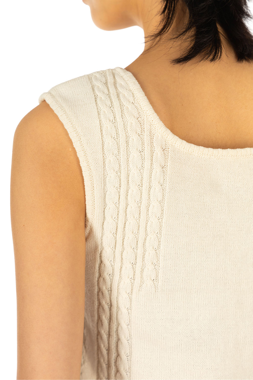 Mame Kurogouchi - 3D Floral Motif Sleeveless Knit Top - Natural