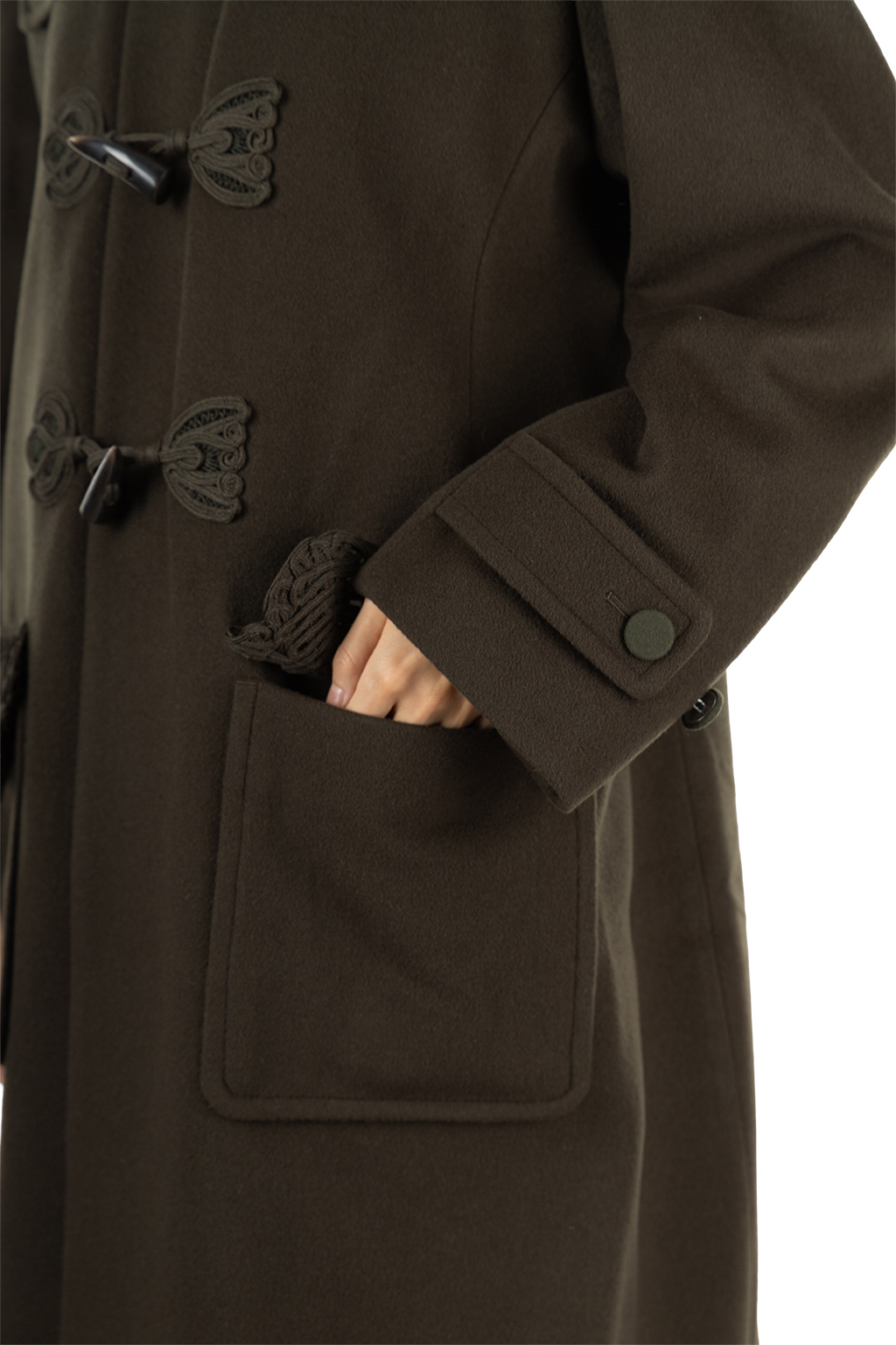 Mame Kurogouchi - Cording Embroidery Duffle Coat - Khaki