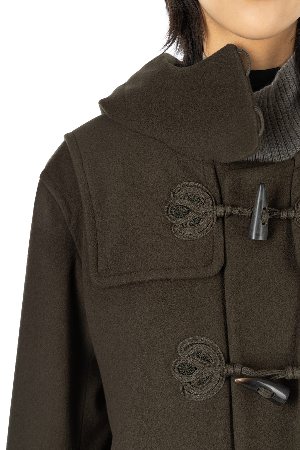 Mame Kurogouchi - Cording Embroidery Duffle Coat - Khaki