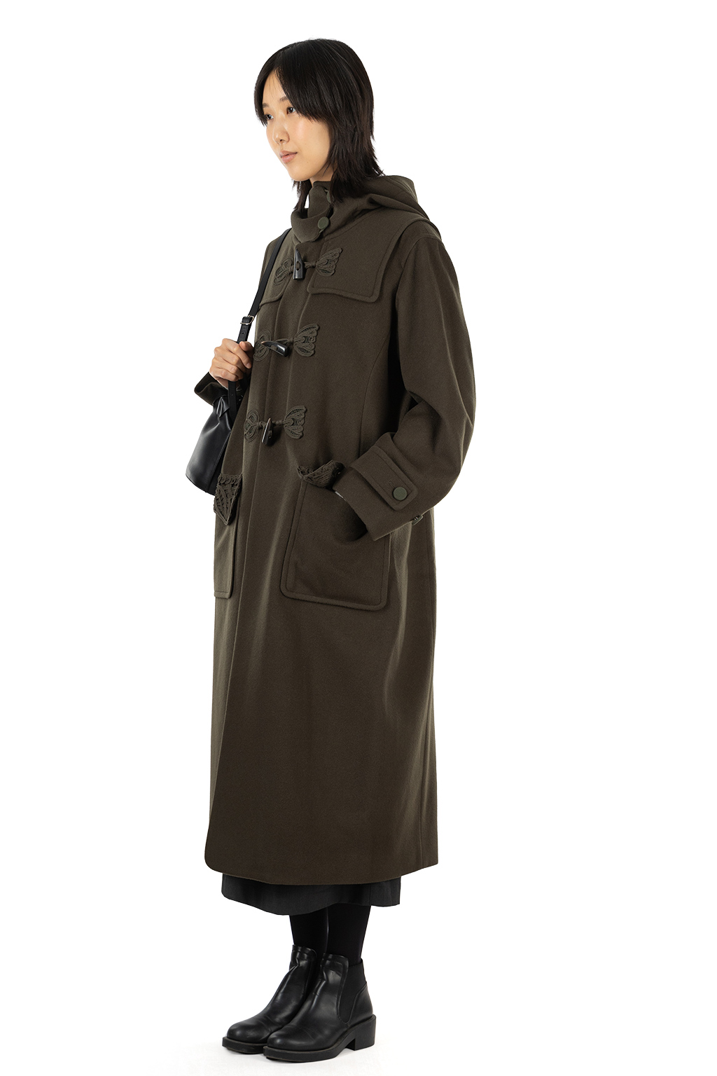 Mame Kurogouchi - Cording Embroidery Duffle Coat - Khaki
