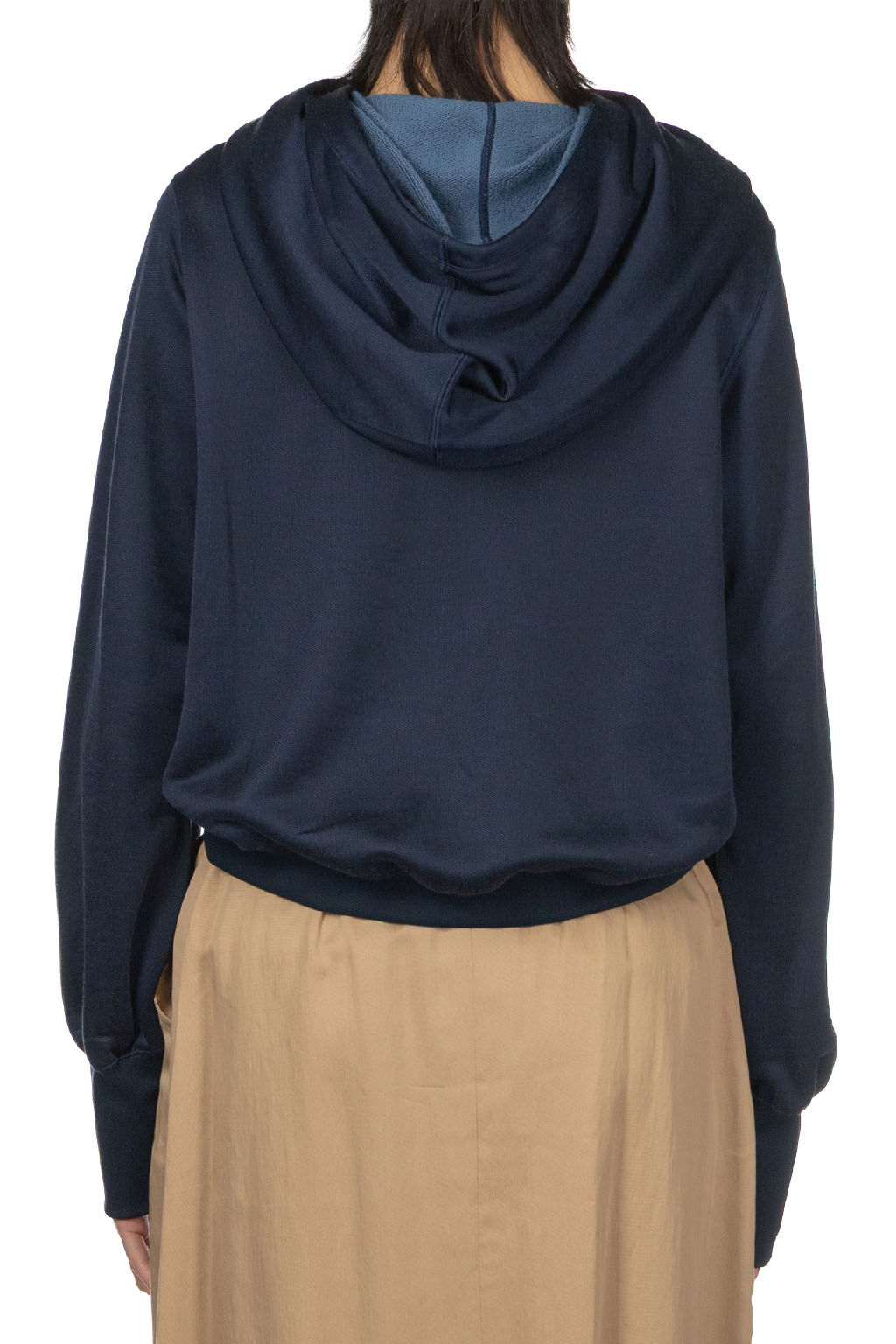 Mame Kurogouchi - Cropped Relaxed Sweat Hoodie - Navy